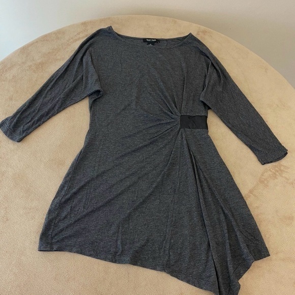 White House Black Market Tops - White House Black Markey gray asymmetrical ladies top size large
